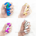 Rainbow Bright False Coffin Press On Nails